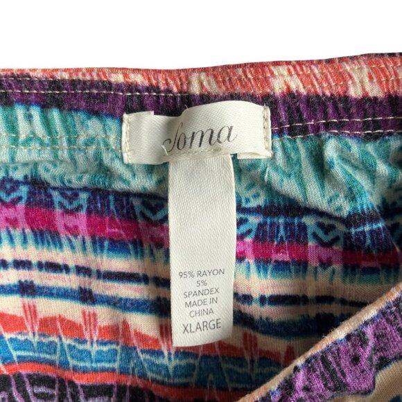 Soma Multicolor Boho Tribal Print Spaghetti Strap Maxi Dress Stretchy Size XL - Picture 3 of 5